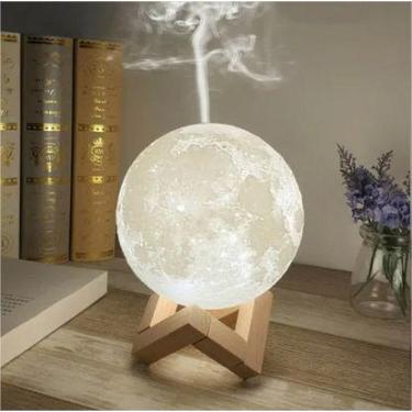 Imagem de Luminária Umidificador Lua Cheia abajur luz de quarto tons cor decora