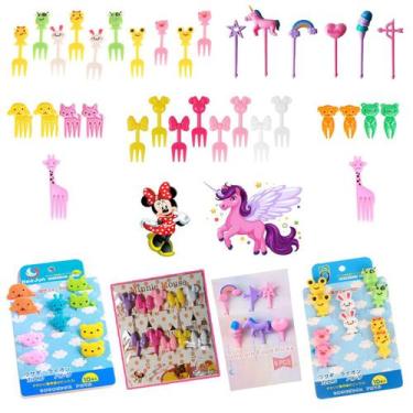 Imagem de Kit Garfinhos Palitinhos Infantis Para Petisco Frutas - 36pç - PromoGa