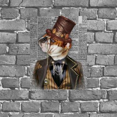 Imagem de Placa Decorativa Bulldog Inglês Vintage 18x27cm - Quadros On-line