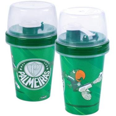 Imagem de Garrafa Garrafinha Porta Lanche Escola Palmeiras 320ml - Plasutil