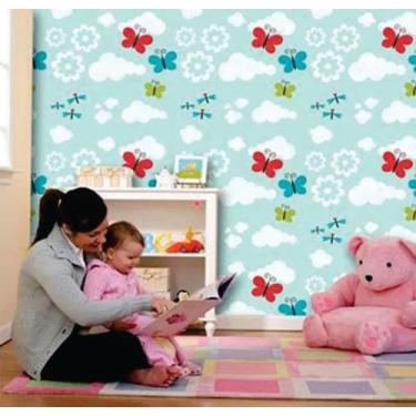 Imagem de Papel de parede adesivo infantil floral( med. 90x300 cm) - ATITUDE SIG