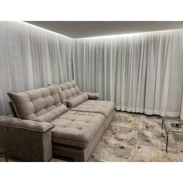 Imagem de Cortina Blackout Tecido C/ Voil Flame Linho 6 Metros X 2,80m - Stanzan