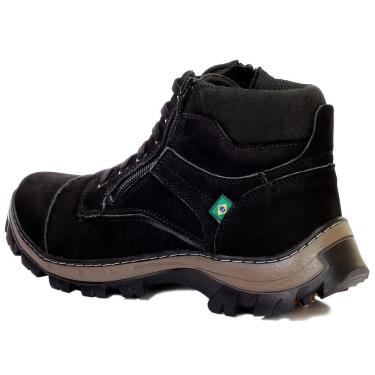 Imagem de Bota Adventure Masculina Couro Zíper Trilha Resistente Lisa