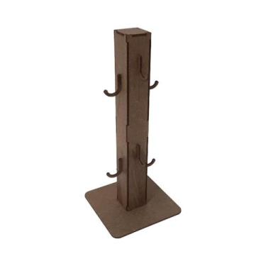 Imagem de Pedestal Porta Xícara 12x12x27 Mdf Madeira Imbuia - ATACADÃO DO ARTESA