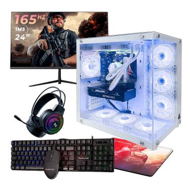 Imagem de Pc Gamer Completo Ryzen 5 5500 16Gb 3200Mhz Rtx 4060 8Gb B550m Ssd 480Gb M.2 600W 80 Plus Monitor 24 165Hz Nli88050
