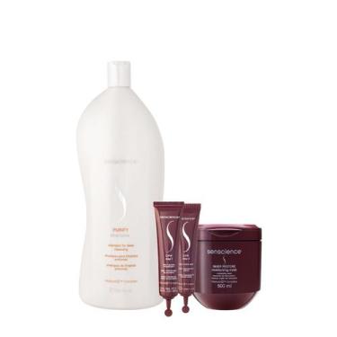 Imagem de Kit Senscience Purify Shampoo 1L Inner Restore Máscara e C.P.R. (3 pro