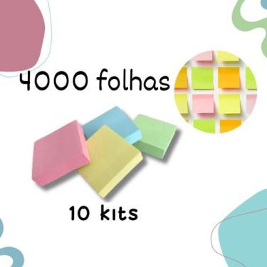 Imagem de Kit Post It Bloco de Notas Autoadesivo Colorido 4.000fls - RT
