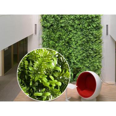 Imagem de 5 Painéis Decorativos de Folhas Artificiais Realistas Placa de Folhage