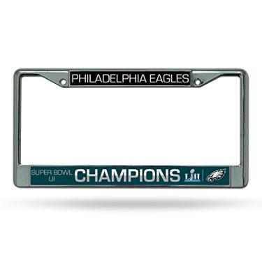 Imagem de Rico Industries FC25SB18 NFL Philadelphia Eagles Moldura de placa de licença cromada padrão, verde-escuro, 30,48 x 15,24 cm