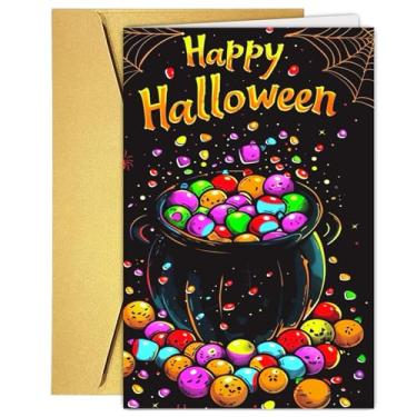 Imagem de XBXV Cartões engraçados de Halloween para crianças e adultos, presente de decorações de Dia das Bruxas, cartões de agradecimento com envelopes, cartões de felicitações de Halloween