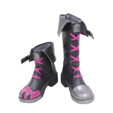 Imagem de COSGOGO Novo Anime Arcane Jinx Cosplay Sapatos para LOL Jinx Botas Curtas Mulher Homem Sapatos de Dia das Bruxas, Multi, 40