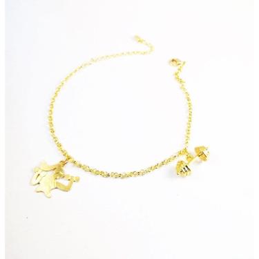 Imagem de Pulseira Academia Fitness Malhação Folheado 18k