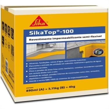 Imagem de Sikatop 100 Cinza 4Kg Caixa 428058