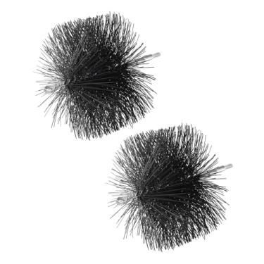 Imagem de PATIKIL Escova de limpeza de chaminé de arame de 15 cm, 2 peças de escova redonda de polipropileno com encaixe NPT de 1/4 para tubos de secador de barraca de fogão a lareira