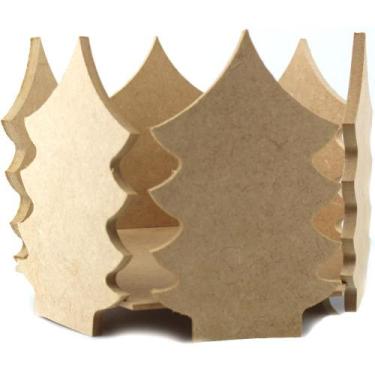 Imagem de Porta Panetone de Pinheiro Natal de MDF Madeira Crua - Tamanho: 17 x 1