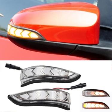 Imagem de Yoegerery Luz de seta dinâmica de LED, pisca-pisca indicadora de lâmpada sequencial de espelho lateral para acessórios To=yo=ta Vios Altis Yaris Corolla Camry