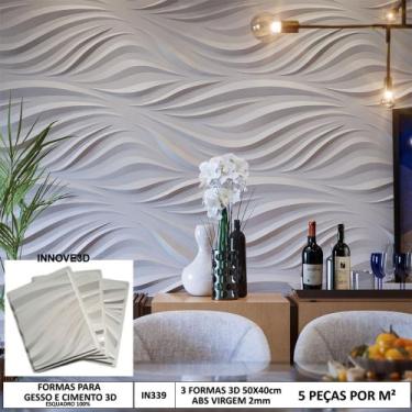 Imagem de 3 Forma 3d Molde Gesso 3d 3 Brisas 50x40cm ABS 2mm Molde Para Gesso/Ci