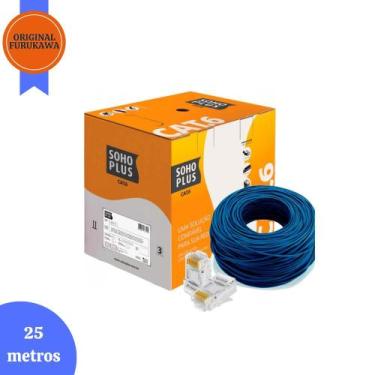 Imagem de Cabo de Rede Azul Utp Rj45 Cat6 Furukawa Sohoplus 25 Metros, Sem Crimp