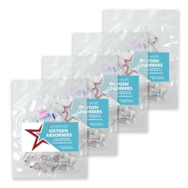 Imagem de PackFreshUSA: Pacote com 200 - Pacotes absorventes de oxigênio de 10 cc - Preservação de alimentos - Guia de armazenamento de alimentos de longo prazo incluído