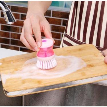 Imagem de Escova De Lava Louça Com Recipiente Para Detergente Multiuso C7867 - J