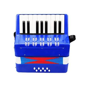 Imagem de Acordeão, Instrumentos de 17 Teclas e 8 Baixos Acordeão Infantil Com Sensação de Mão Boa e Confortável para Meninos e Meninas Instrumento Musical Educacional (Azul)