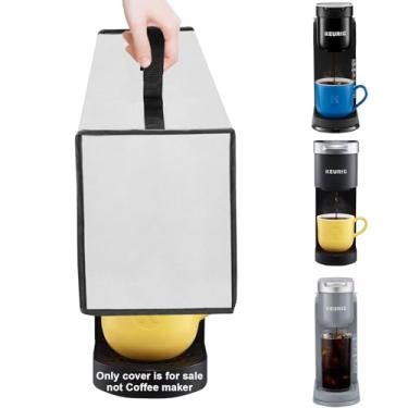 Imagem de NUENSS-ROR Capa contra poeira para cafeteira Keurig de dose única K-Cup, capa de máquina de café resistente à prova d'água para cafeteira Keurig K-Express, K-Mini e K-Iced (prata)