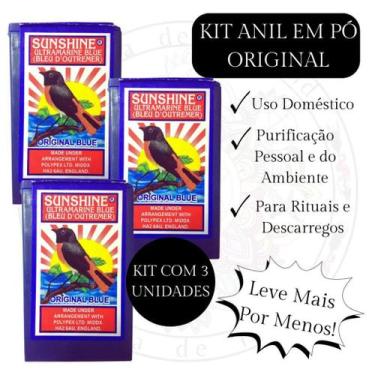 Imagem de Kit 3 Unidades Wagi Africano Original Anil em Pó para Limpeza - AFRICA