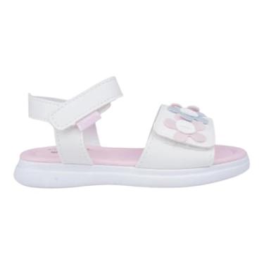 Imagem de Sandália Infantil Pampili Lili Flores Branca (Branca, BR, Criança de 1 a 3 anos, Numérico, P, 23)