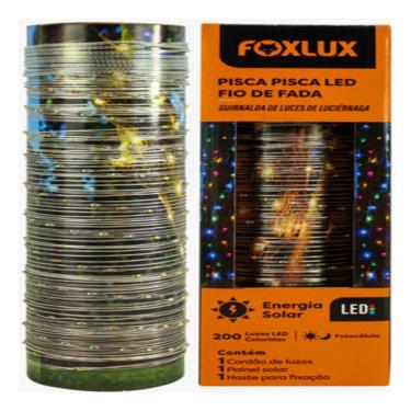 Imagem de Pisca Pisca Fio De Fada Solar Led 200 Colorida 22m Foxlux