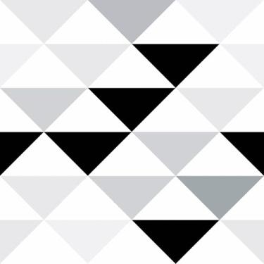 Imagem de Papel De Parede Adesivo Lavável Triângulos Tom Preto 5m
