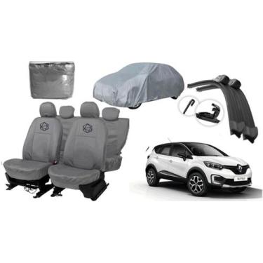 Imagem de Kit capa Captur 17-23 couro cinza + capa cobrir - ferro tech br