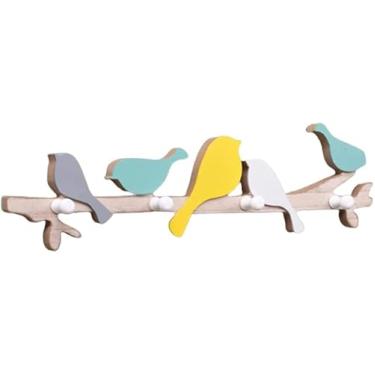 Imagem de Capacão infantil com ganchos montados na parede, instalação infantil de bastidores de madeira de madeira, rack de casaco decorativo para roupas, chapéus, toalhas e roupões de banho, b, 47,5m