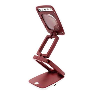 Imagem de MIIKHI Lupas, lupa portátil mãos livres para mesa, multifunções, ajustável, dobrável, lente HD, ampliação 3x com lâmpada LED, para inspeção de moedas antigas