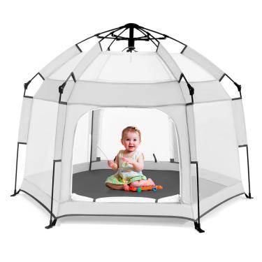 Imagem de Baby Playpen Bend River com dossel, barraca de praia e mosquiteiro