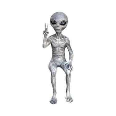 Imagem de Conjunto de Estatuetas de Jardim Alienígena - Decoração para Área Exte