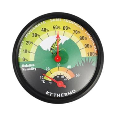 Imagem de Ｂｅｓｇａ Caixa de réptil Analógico Medidor de umidade do medidor de animais de estimação Hygrothermômetro pendurado para tanques de Incubadores de, Verde