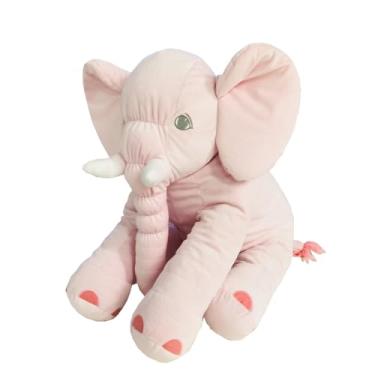 Imagem de Almofada Elefante Pelúcia, 60 x 40 cm, Travesseiro Bebê, Material Soft Antialérgico, Decoração (Rosa)