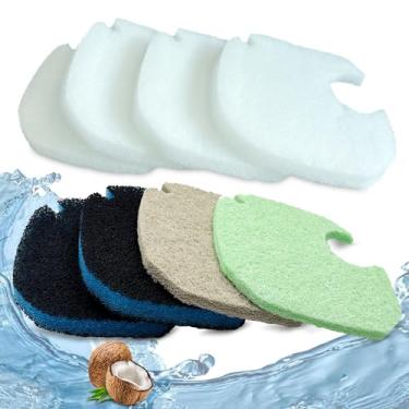 Imagem de Kit de refil de fio dental, remoção de amônia, redução de fosfato e almofadas de bio filtro de esponja de carbono ativado para filtro de aquário AMOSIJOY, compatível com filtro Coospider-repta