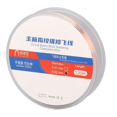 Imagem de Fio de Condução de Chip de Telefone Isolado Solda de Cobre Puro para Placa-mãe de Telefone Celular, 120m (0,02 mm)