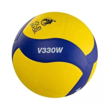 Imagem de Bola de Vôlei Mikasa V330w - Padrão Fivb, Amarelo, Azul