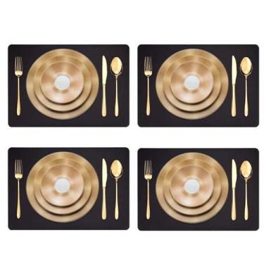 Imagem de 8 Jogo Americano Couro Impermeável Limpa Facil Para Mesa - Genertoy