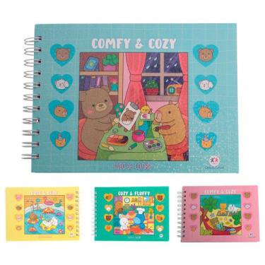 Imagem de Livro De Colorir Capa Dura Antiestresse Animais Fofos - Toys 2u, Azul