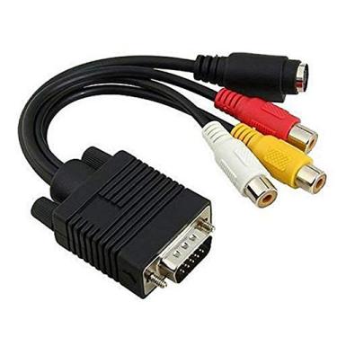 Imagem de ANRANK Cabo conversor adaptador de saída AV composto VGA SVGA para S-Video 3 RCA de alto desempenho para PC e laptop