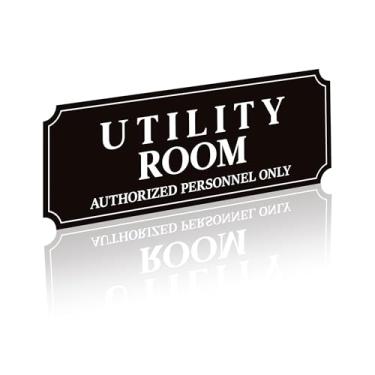 Imagem de Adesivo de placa de sala de utilidade para negócios e casa, decoração de porta de armário utilitário autoadesivo para porão de casa, garagem, cozinha, restaurante, loja