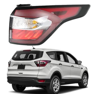 Imagem de WFLNHB Substituição do conjunto da luz traseira externa do lado direito para Ford Escape Kuga 2017 2018 2019 Lâmpada de freio traseiro do lado do passageiro com Blub GJ5Z-13404-C