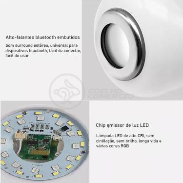 Imagem de Lâmpada Led 12W E27 Rgb Colorida Com Caixa De Som