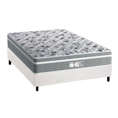Imagem de Cama Box Casal: Colchão Molas Masterpocket Ensacadas Probel Evolution + Base Branco(138X188)