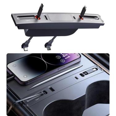 Imagem de Hub USB Retrátil Vugosson com Carregamento Rápido para Tesla