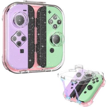 Imagem de FINTIE Estojo De Armazenamento Para Joy-Con, Caixa Protetora Portátil À Prova Poeira Compatível Com Nintendo Switch/Pc Oled, Capa Transparente Fecho Magnético (Rosa Brilhante)
