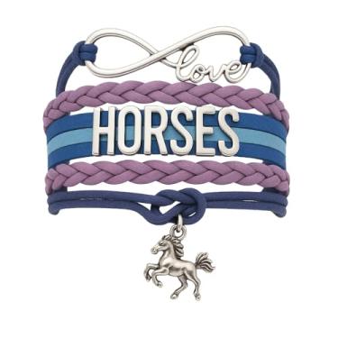 Imagem de Pulseira de presente de cavalo para meninas e mulheres, joias delicadas para cavalos, presentes para meninas, adolescentes, amantes de cavalos, joias equestres, pingente de pônei, Regular, Zinco, Sem pedra